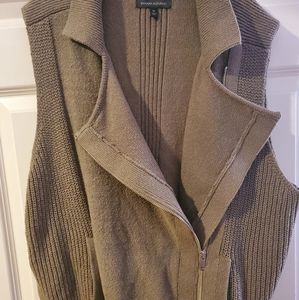 Olive Knit Moto Zip Vest